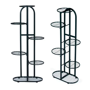 ModernHome PJJPS0014 metāla puķu statīvs, 6 līmeņi, melns