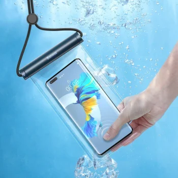Baseus Waterproof Phone Bag Case Cover for Swimming Pool Beach 210 x 110mm, Blue | Универсальная...
