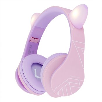 Беспроводные детские наушники PowerLocus P2 Kids, фиолетовые/розовые