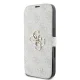 Apple iPhone 16 Plus 6.7\" Guess 4G Metal Logo Book Case Cover, Pink