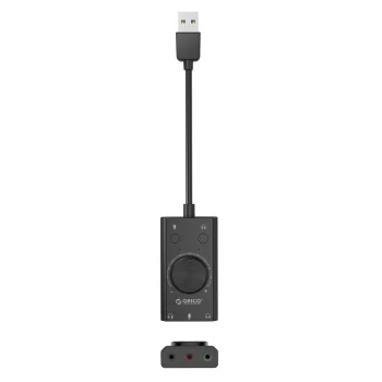Orico SC2 External Multifunction Sound Card with USB-A, Black