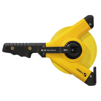 STABILA LBM 1000 Fibreglass mērlente ar rāmi 50 m, dzeltena/melna
