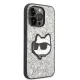 Karl Lagerfeld Glitter Choupette vāciņš iPhone 14 Pro Max, sudraba