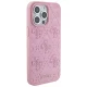 Guess iPhone 15 Pro Max vāciņš Leather 4G Stamped, rozā