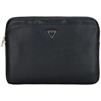 Guess Sleeve Grained Zipper Pocket Triangle Logo 14" сумка для ноутбука - черная