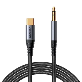 Joyroom SY-A07 Audio Cable USB Type C to Mini Jack AUX 3,5mm, 1.2m, Black | Аудио Провод...