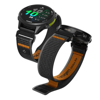 Ремешок для часов Spigen Athlex Air для Garmin QuickFit 22mm, черно-оранжевый
