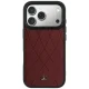 Mercedes Leather Crossed Lines MagSafe vāciņš iPhone 17 / 18 Pro Max, bordo