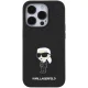 Чехол Karl Lagerfeld для iPhone 15 Pro Glitter Ikonik Logo Metal Logo, черный