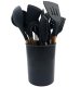 Kitchen Utensil Set, 12 Pieces, Black/Brown