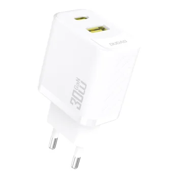 Сетевое зарядное устройство Dudao A27TEU GaN USB-A / USB-C PD 30W - белое