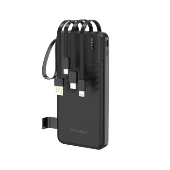 Внешний аккумулятор Wozinsky W11-B 10000mAh 10W со встроенными кабелями и...