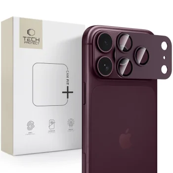 Tech-Protect Camfull Fit+ kameras aizsargstikls iPhone 18 Pro, bordo