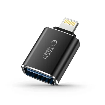 Tech-Protect UltraBoost Lightning (M) / USB-A (F) OTG adapteris, melns