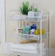 Three Level Storage Trolley on Wheels, Rolling Cart Organizer Shelf for Bathroom Kitchen Laundry Room Narrow Places,...