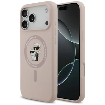 Чехол Karl Lagerfeld для iPhone 17 Pro Max Silicone Karl&Choupette MagSafe, розовый