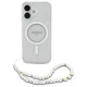 Guess iPhone 16 Plus Case IML Glitter With Pearl Strap MagSafe, Clear
