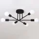 Piekaramā griestu lampa Loft, 6 spuldzes, melna