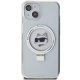 Чехол Karl Lagerfeld для iPhone 15 Ring Stand Choupette Head MagSafe, белый