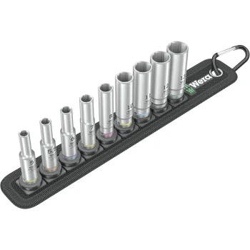 Wera Belt A Deep 1 Socket Set, 1/4" Drive, 9 Pieces