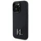 Apple iPhone 16 Pro Max 6.9\" Karl Lagerfeld Silicone Shadow Metal Initial MagSafe Case Cover, Black