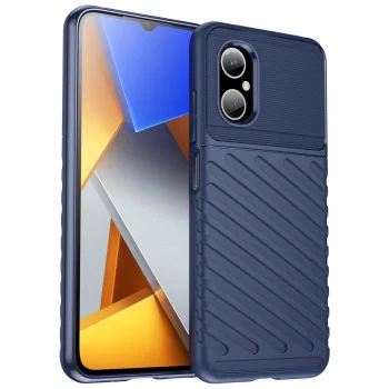 Triecienizturīgs vāciņš Xiaomi Poco M4 5G Thunder Case, zils