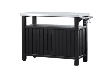 Садовый стол-тумба Keter Unity XL 207L со столешницей, темно-серый...