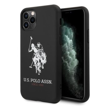 Apple iPhone 11 Pro Max 6.5'' US Polo Silicone Collection Case Cover (USHCN65SLHRBK), Black | Чехол Кейс...