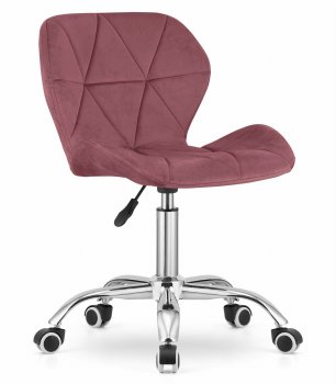 AVOLA Velvet Swivel Office Chair with Wide Back, Adjustable Desk Chair, Dark Pink