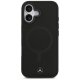 Mercedes iPhone 17 Case Plain Smooth Leather MagSafe, Black