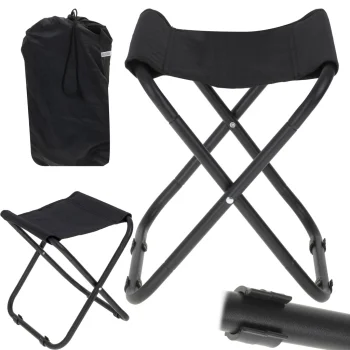 Ērts Saliekams Ceļojumu Kempinga Tūrisma Krēsls, melns l Comfortable Folding Travel Camping Chair