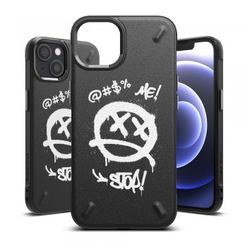 iPhone 13 6.1'' Ringke Onyx Design Durable TPU Case Cover, Black (Graffiti) | Telefona Vāciņš Maciņš Bampers Apvalks