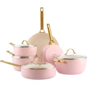 GreenPan Padova Reserve 6-Piece Pot & Pan Cookware Set, Pink