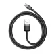 Micro USB kabelis Baseus Cafule 2.4A 1m Pelēks/Melns