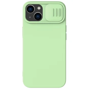 Nillkin CamShield Silky Silicone vāciņš priekš iPhone 14 Plus ar kameras aizsegu, zaļš