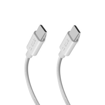 Auduma kabelis ar USB-C 2m 60W Pelēks | Fabric cable with Gray