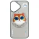 Чехол Nimmy Glasses Cool Cat MagSafe для iPhone 16 6.1\", с подставкой, серый