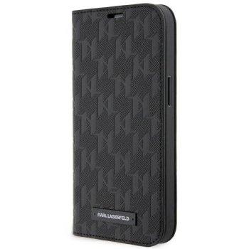 Apple iPhone 14 6.1" Karl Lagerfeld Saffiano Monogram Bookcase Cover (KLBKP14SSAKLHPK), Black | Telefona Maciņš Vāks...