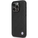 BMW Leather Quilted vāciņš iPhone 14 Pro, melns