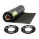 Heavy Duty Weed Barrier Fabric Plonos 90gsm 5.3ft x 164ft with 100 Staples, black