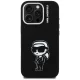 Karl Lagerfeld Silicone Karl Sketch MagSafe Case for iPhone 16 Pro Max, Black