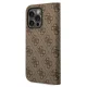 Guess iPhone 14 Pro Max чехол-книжка 4G Vintage Gold Logo, коричневый
