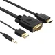Orico XD-VATH VGA + 3.5mm Audio to HDMI Cable with USB Power 5m Black