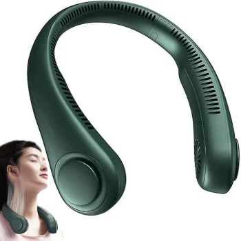 Portable Neck Fan, 3 Speeds, 5W, Green