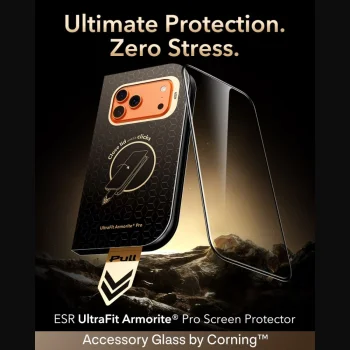 Aizsargstikls ESR UltraFit Armorite Pro priekš iPhone 18 Pro / 17 Pro, melns