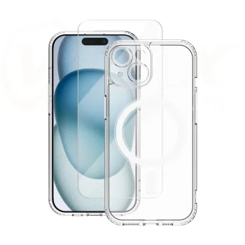 Vmax Transparent Case & 2.5D Screen Protector for iPhone 16 Plus