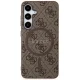 Guess Samsung Galaxy S24 Case 4G Ring Classic Logo MagSafe, Brown