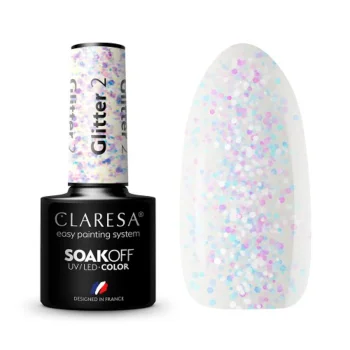 Claresa Glitter 2 hibrīdlaka, 5 g