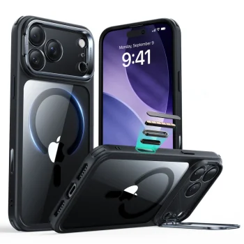Чехол ESR Classic Hybrid Kickstand MagSafe для iPhone 17 Pro - Прозрачный черный