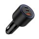 CC04 3-portu PD130W automašīnas lādētājs - melns | Phone Car Charger
